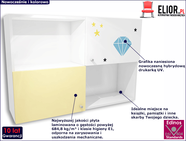 Szafka dziecięca z 4 półkami Lili 19X
