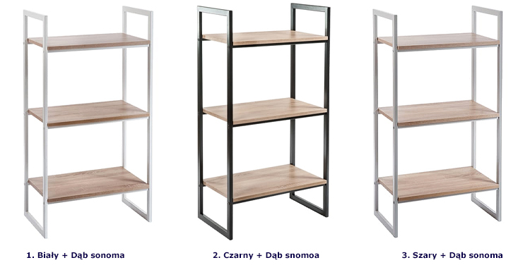 Dostępne wersje kolorystyczne regału Maso 2X