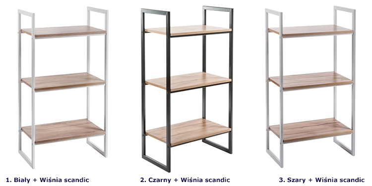 Dostępne wersje kolorystyczne regału Maso 3X