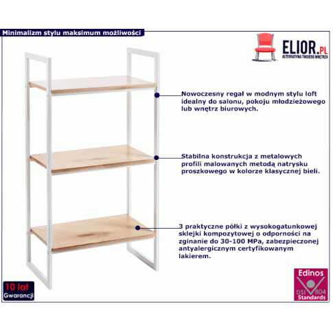 Biały minimalistyczny regał Verdon 4X