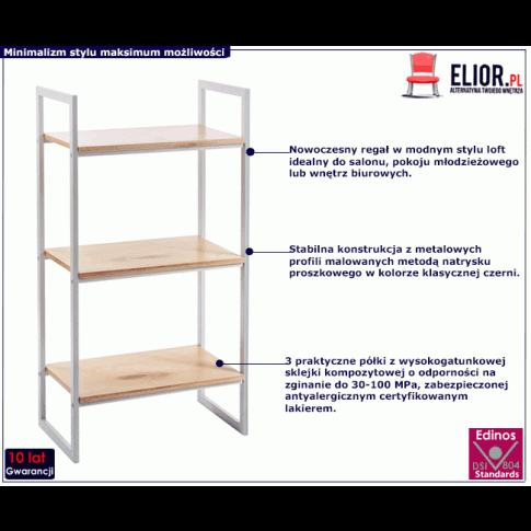 Szary minimalistyczny regał Verdon 4X