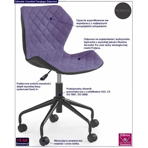 Fotografia Dziecięcy fotel obrotowy Hose - pomarańczowy z kategorii Siedziska dla dzieci i młodzieży