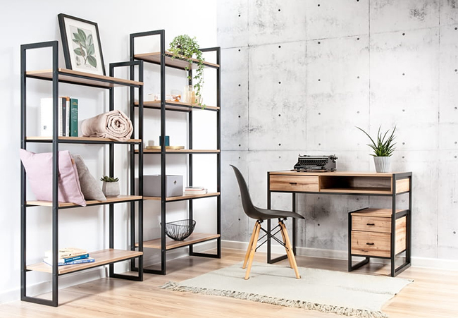 Loftowy regał metalowy na książki Verdon