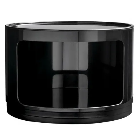 Okrągła czarna szafka przesuwna Pris 2X