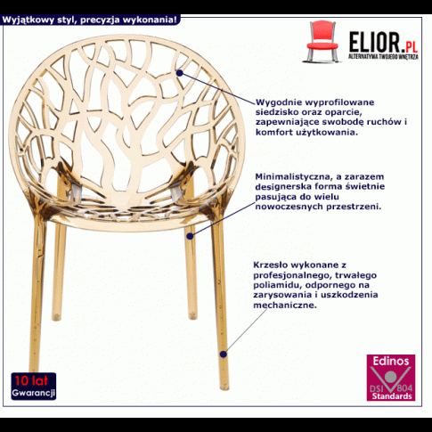 Bursztynowe krzesło Melbu do salonu