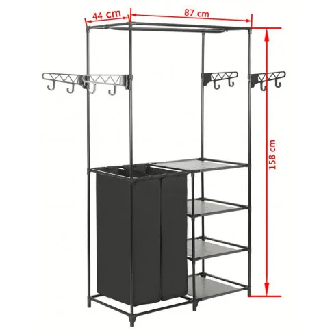 Wymiary czarnej garderoby wolnostojącej Kepler 4X