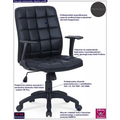 Fotografia Pikowany fotel obrotowy Peria - czarny z kategorii Strona główna