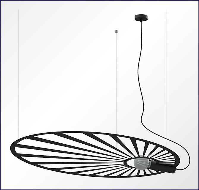 Czarna lampa wisząca EX596-Lehdes w stylu loftowym
