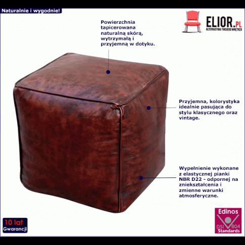 Skórzana pufa Rodemo