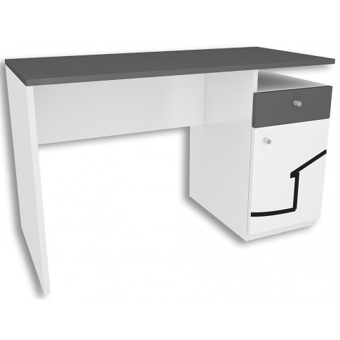 Biało-grafitowe biurko mlodzieżowe Timi 3X