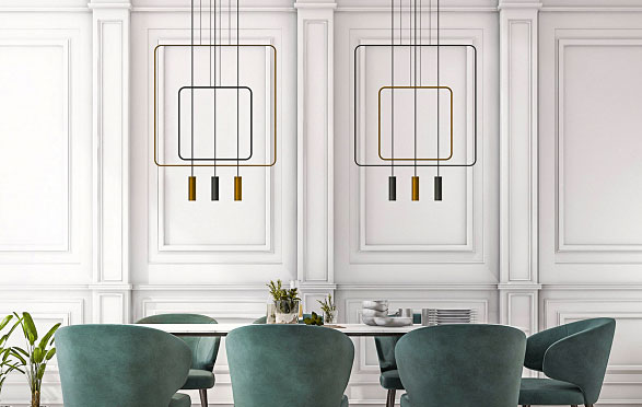 Nowoczesna lampa wisząca EX598-Amiro z dwoma tubami