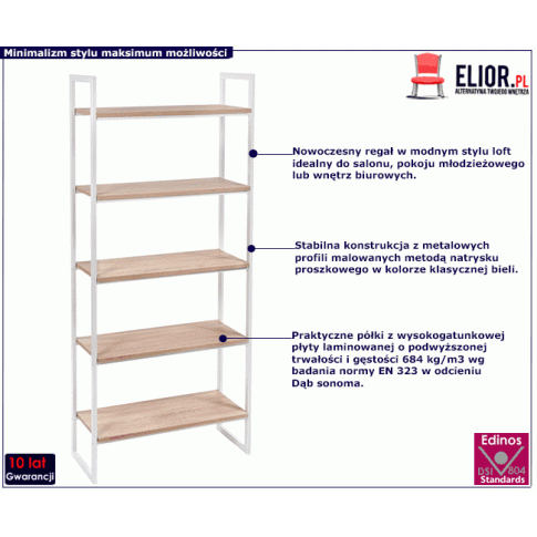 Biały minimalistyczny regał Verdon 8X