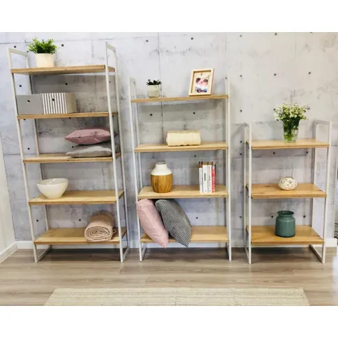 Wizualizacja aranżacji z białym regałem Verdon