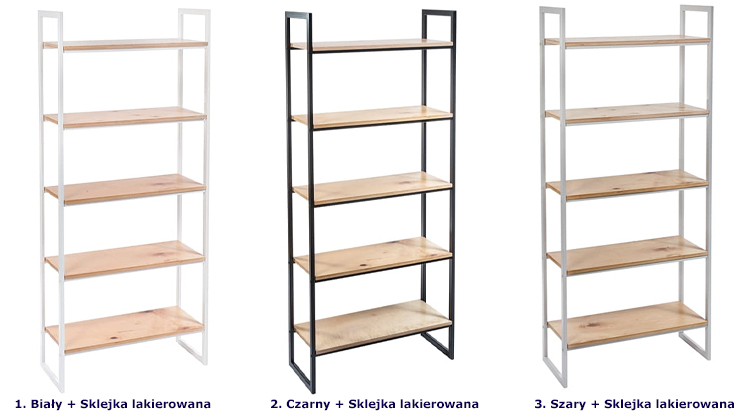 Wybór dostępnych wersji kolorystycznych regału Maso 10X