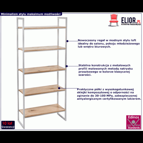 Szary minimalistyczny regał Verdon 10X