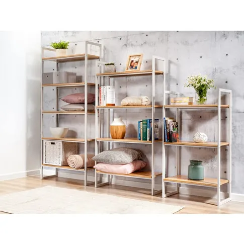 Wizualizacja aranżacji z szarym regałem idustrialnym Verdon 10X