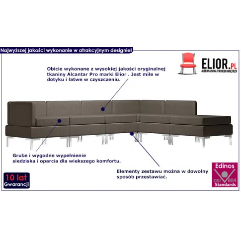 Taupe 6-częściowy zestaw wypoczynkowy Marsala 6D