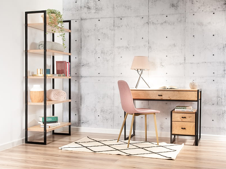 Loftowe czarne biurko z metalu Maso 11X