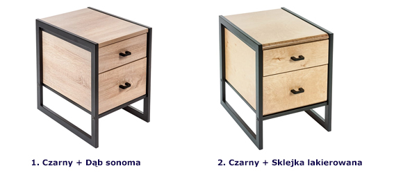 Wybór dostępnych wersji kolorystycznych szafki pod biurko Verdon 12X