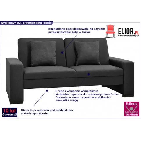 Luksusowa rozkładana ciemnoszara sofa Astigar