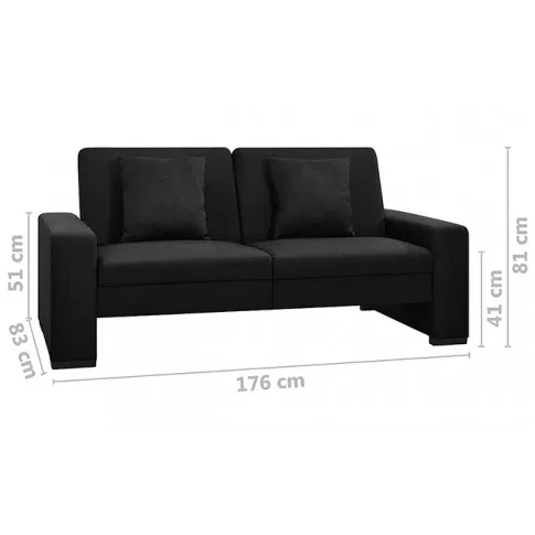 Luksusowa rozkładana czarna sofa Astigar