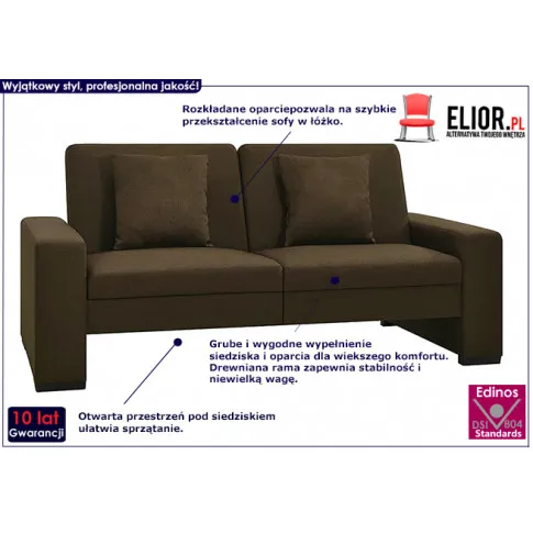 Luksusowa rozkładana brązowa sofa Astigar 