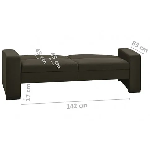 Luksusowa rozkładana ciemnobrązowa sofa Astigar