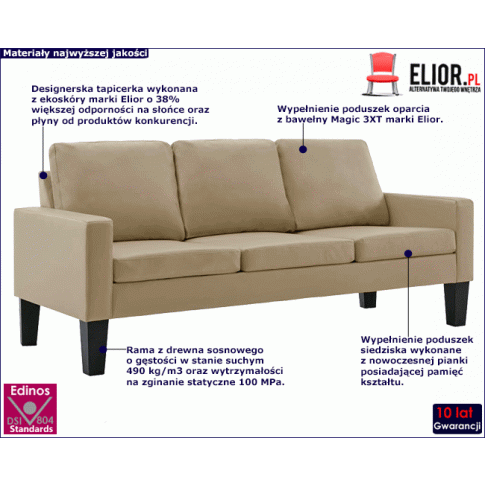 Sofa do salonu cappuccino Clorins