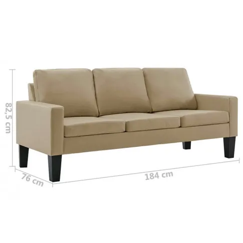 Sofa w kolorze cappuccino Clorins 3X wymiary