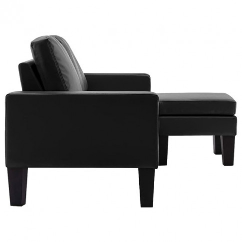 Trzyosobowa czarna sofa z ekoskóry Zuria 4Q