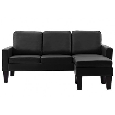 Trzyosobowa czarna sofa z ekoskóry Zuria 4Q