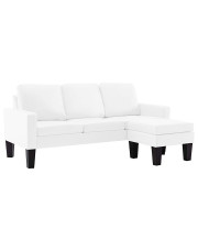 3-osobowa biała sofa z ekoskóry z podnóżkiem - Zuria 4Q w sklepie Edinos.pl