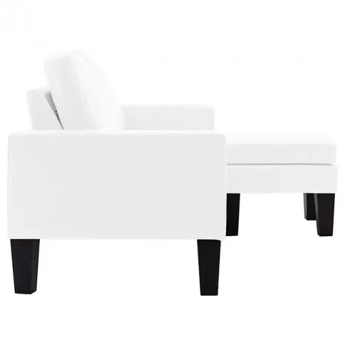Trzyosobowa biała sofa z ekoskóry Zuria 4Q 