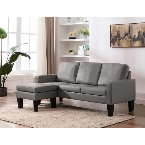 Trzyosobowa szara sofa z ekoskóry Zuria 4Q