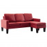 3-osobowa sofa z ekoskóry z podnóżkiem winna czerwień - Zuria 4Q