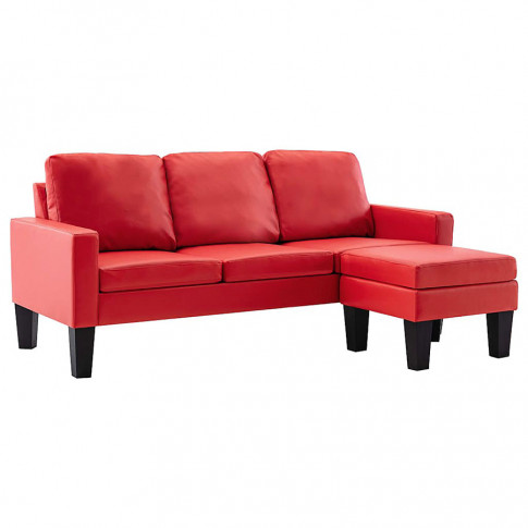 trzyosobowa sofa z podnozkiem zuria4q czerwona