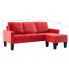 Trzyosobowa czerwona sofa z ekoskóry Zuria 4Q
