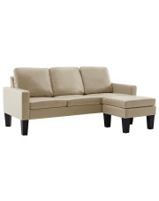 3-osobowa sofa z ekoskóry z podnóżkiem cappuccino - Zuria 4Q w sklepie Edinos.pl