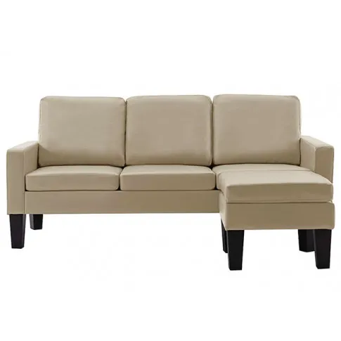 Trzyosobowa cappuccino sofa z ekoskóry Zuria 4Q