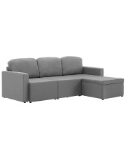 Rozkładana sofa modułowa szara tkanina - Lanpara 4Q w sklepie Edinos.pl