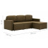 Rozkładana sofa z tkaniny brązowa Lanpara 4Q