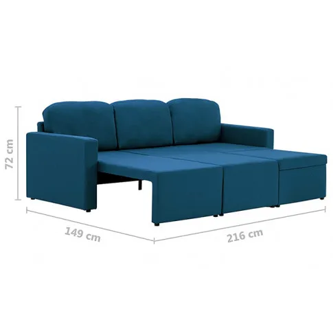 Rozkładana sofa z tkaniny niebieska Lanpara 4Q