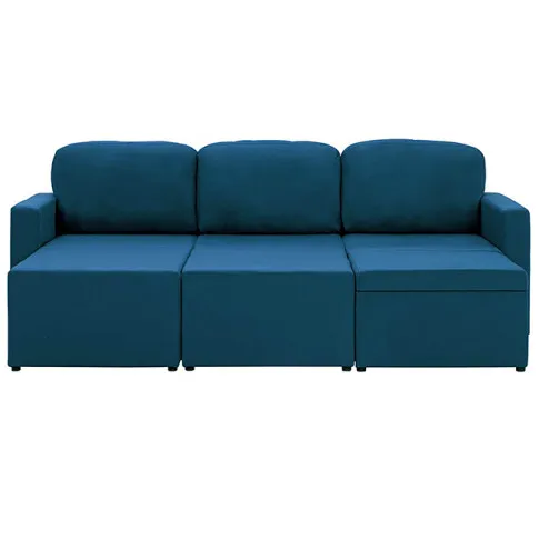 Rozkładana sofa z tkaniny niebieska Lanpara 4Q