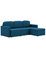 Rozkładana sofa modułowa niebieska tkanina - Lanpara 4Q w sklepie Edinos.pl