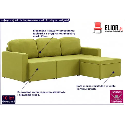 Sofa rozkładana zielona Lanpara 4Q