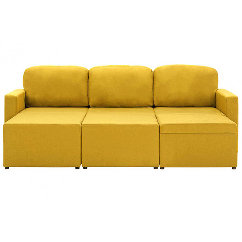 Rozkładana sofa z tkaniny żółta Lanpara 4Q