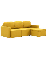 Rozkładana sofa modułowa żółta tkanina - Lanpara 4Q w sklepie Edinos.pl