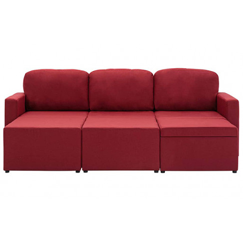 Rozkładana sofa z ekoskóry czerwone wino Lanpara 4Q