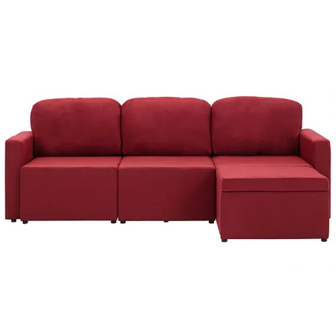 Rozkładana sofa z ekoskóry czerwone wino Lanpara 4Q