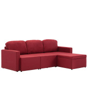 Rozkładana sofa modułowa czerwone wino - Lanpara 4Q w sklepie Edinos.pl
